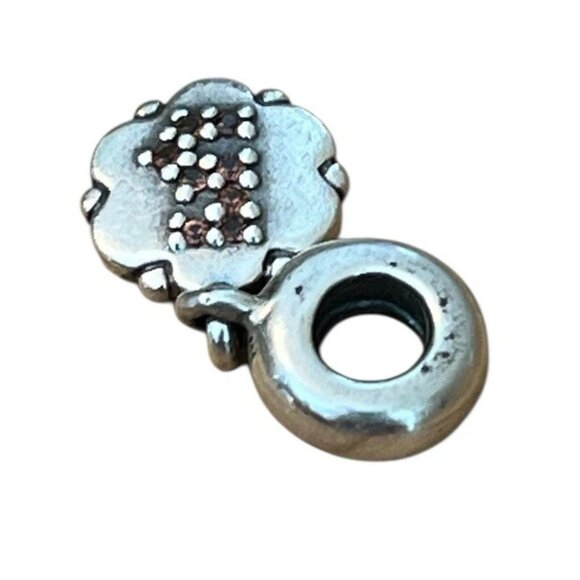 Pandora Sterling Silver Number 5 Dangle Charm Garnet CZ 925 ALE - Picture 7 of 8